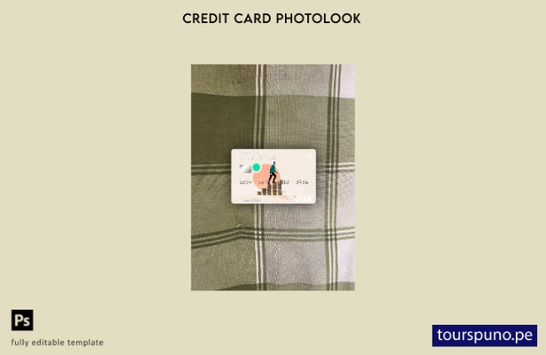 listo para imprimir plantilla frontal de aspecto fotográfico de tarjeta visa  91